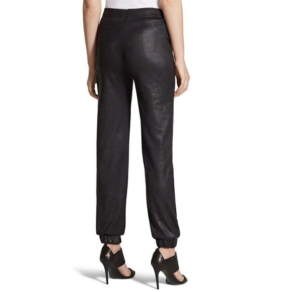 Chico's Black Label Faux Leather Jogger Pants 27 - Picture 2 of 6